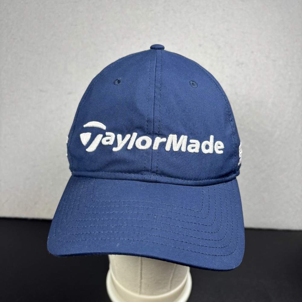 TaylorMade Tour Radar Golf Hat Navy Blue White Embroidered Logo Adjustable Cap
